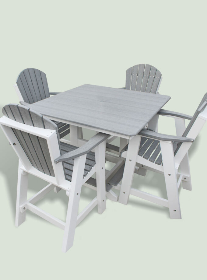 44" Square Dining Height Table with 4 Balcony Chairs
